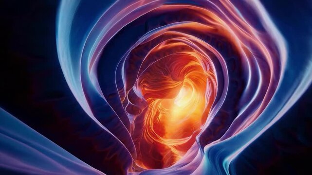 Abstract swirling shapes with vibrant colors, digital art. Futuristic design concept