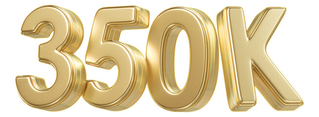 350K Follower Golden Number 3D Render