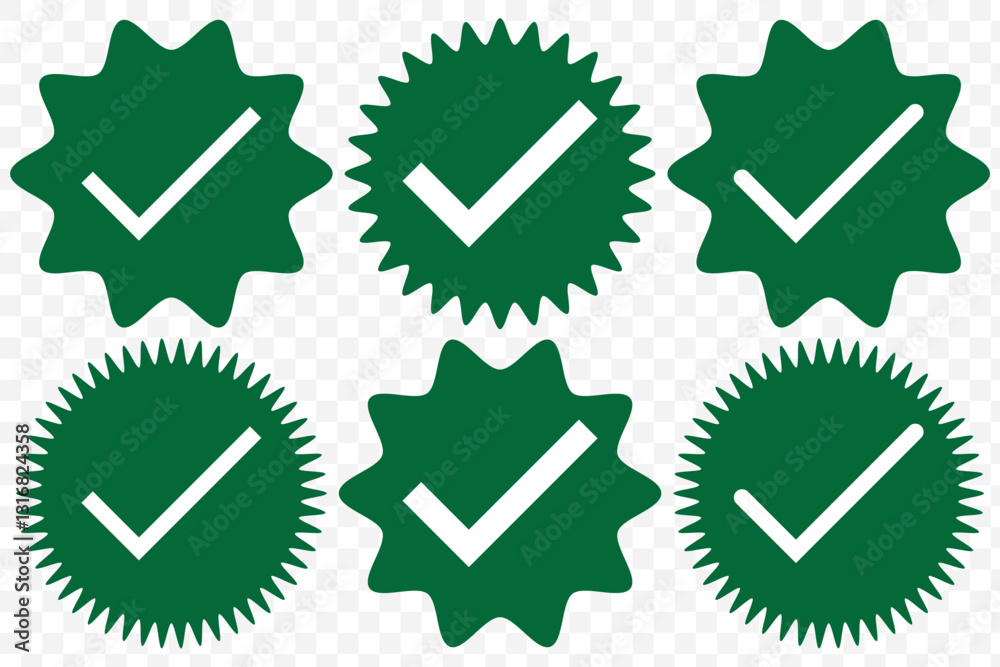 Poster checkmark icon. blue check mark vector set. checked checkbox sign. approved symbol. isolated v check