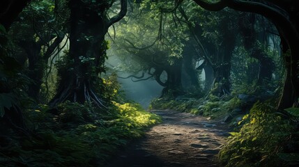 Fototapeta premium enchanting dark greenery