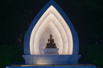 Blue Illuminated Sitting Buddha