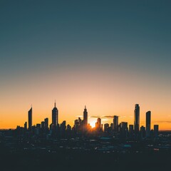 Stunning city view at sunset with vibrant colors creating a breathtaking urban landscape