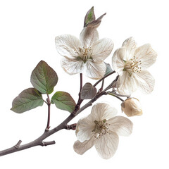 Fototapeta premium Delicate Spring Blossoms: A Close-Up of Three Exquisite White Flowers