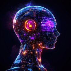 Obraz premium Cognitive computing branding for cutting-edge companies