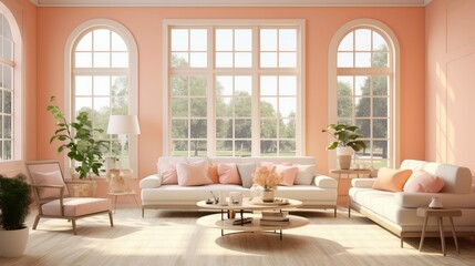 Fototapeta premium flood light peach
