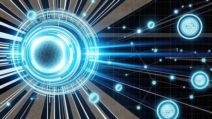 Futuristic Technology Network Global Connectivity Data Flow Digital Sphere
