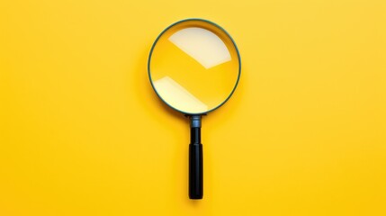 photo magnifying glass yellow background