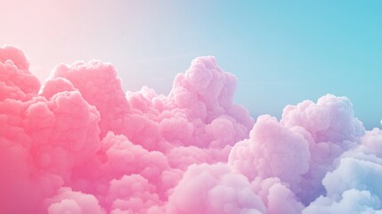 Fototapeta premium Pastel Dream: A Stunning Aerial View of Cotton Candy Clouds