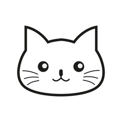 Vector illustration of a cat smile photo.