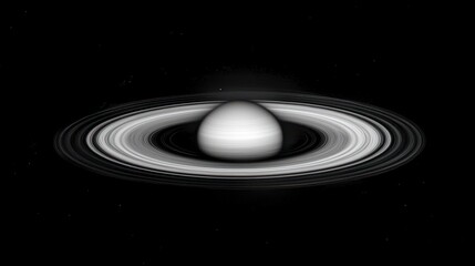 Fototapeta premium Majestic Saturn: A Celestial Portrait in Monochrome