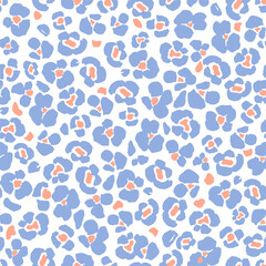 Bright Leopard Skin Texture Pattern Vector. Naive Abstract Flowers, Seamless Animal Skin Pattern. purple Leopard Camouflage animal. Leopard pattern textile design watercolor animal safari design art. © zenina