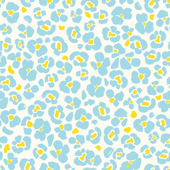 Bright Leopard Skin Texture Pattern Vector. Naive Abstract Flowers, Seamless Animal Skin Pattern. purple Leopard Camouflage animal. Leopard pattern textile design watercolor animal safari design art. © zenina