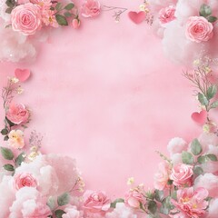 Fototapeta premium Romantic floral arrangement studio setting digital artwork soft pastel colors close-up view love and affection concept