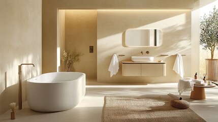 A built-in waterproof storage unit integrated into a bathroom wall.