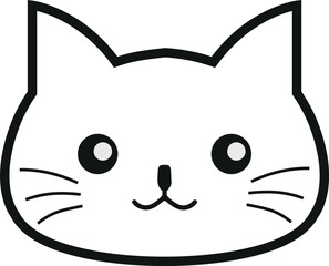 Cat smile icon, vectors.