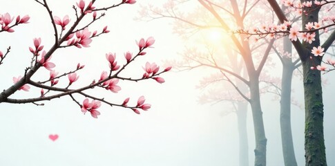 Delicate branches on white background spread out, forest, minimalist