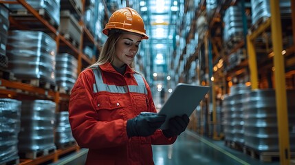 Warehouse manager checking cargo coverage policies before loading shipments