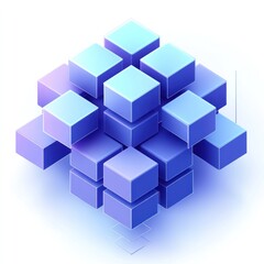 Abstract 3D cube structure, complex data, technology.