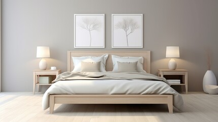 Fototapeta premium bedroom white wood wash