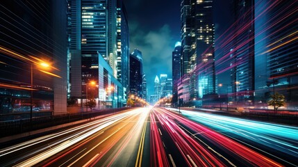 Fototapeta premium night light trails