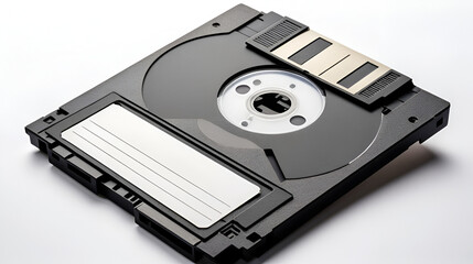 3.5-inch floppy disk. Isolated reverse side.