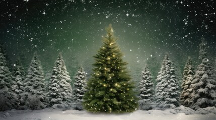 Obraz premium branches green christmas tree outline
