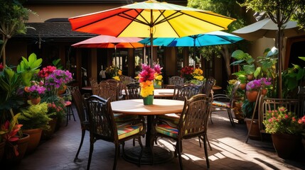 Obraz premium outdoor umbrella table