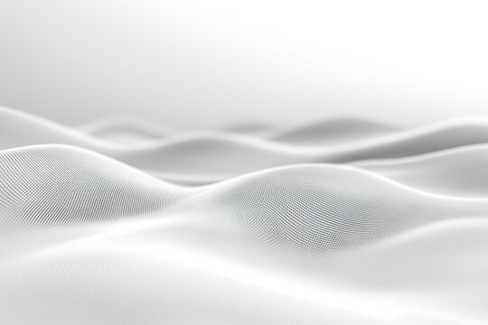 Fototapeta A smooth white background features soft, flowing curves that evoke a tranquil techno aesthetic, perfect for digital designs