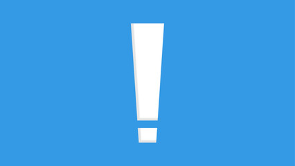 A white exclamation mark centered on a blue background, symbolizing alert, attention, importance, or urgency.