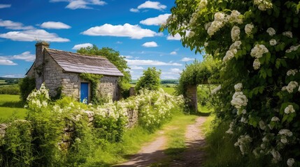 charm stone wall landscape