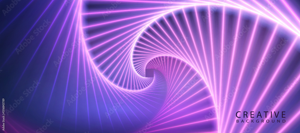 Poster abstract vector background of bright purple neon lines. hi-tech design for illustrations, banners, b