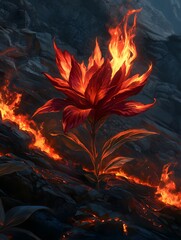 Fototapeta premium flower on dark background