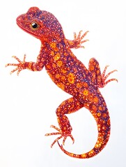 lizard on white background