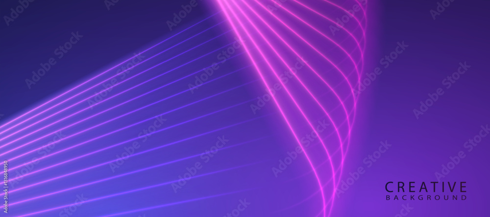 Poster abstract vector background of bright purple neon lines. hi-tech design for illustrations, banners, b