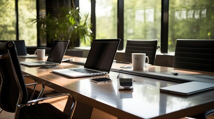 Fototapeta premium chairs business meeting desk