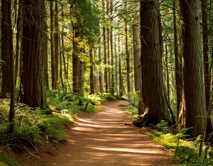 Obraz premium road in the forest Generated image