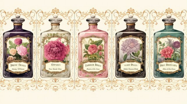 perfume vintage bottle label