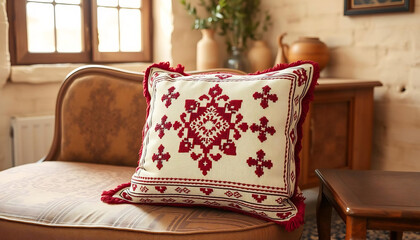 Palestinian Tatreez Pillow Mockup for Heritage Decor