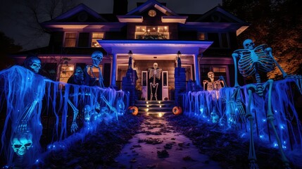 mansion halloween home lights