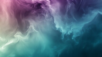 Obraz premium Abstract swirling teal, purple, and pink smoke design.