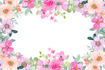 Watercolor flowers background vector for design.