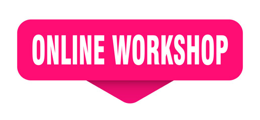 online workshop sticker. online workshop sign on transparent background