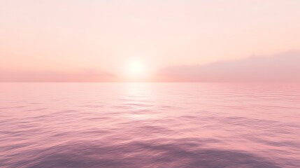 Fototapeta premium Serene pink sunset over calm ocean water.
