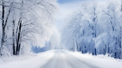 landscape snowy road