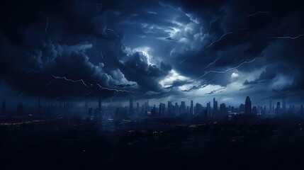 Fototapeta premium skyline dark blue clouds