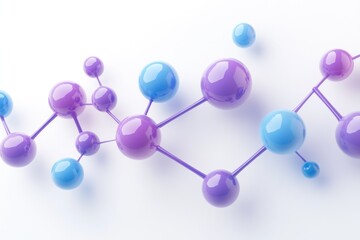 Abstract 3D rendering of interconnected spheres, representing molecular structure or network.