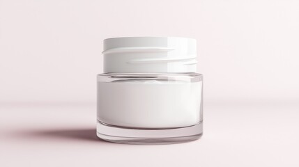 Empty Cosmetic Jar on Pink Background