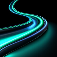 Abstract Swirling Neon Light Trails Design
