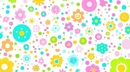 Colorful Flower Pattern Background (1)