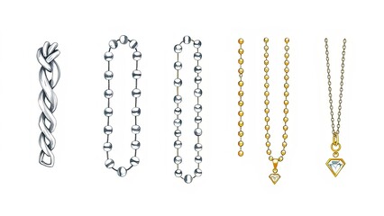 Elegant Necklace Designs Silver Gold Diamond Pendants Jewelry Collection